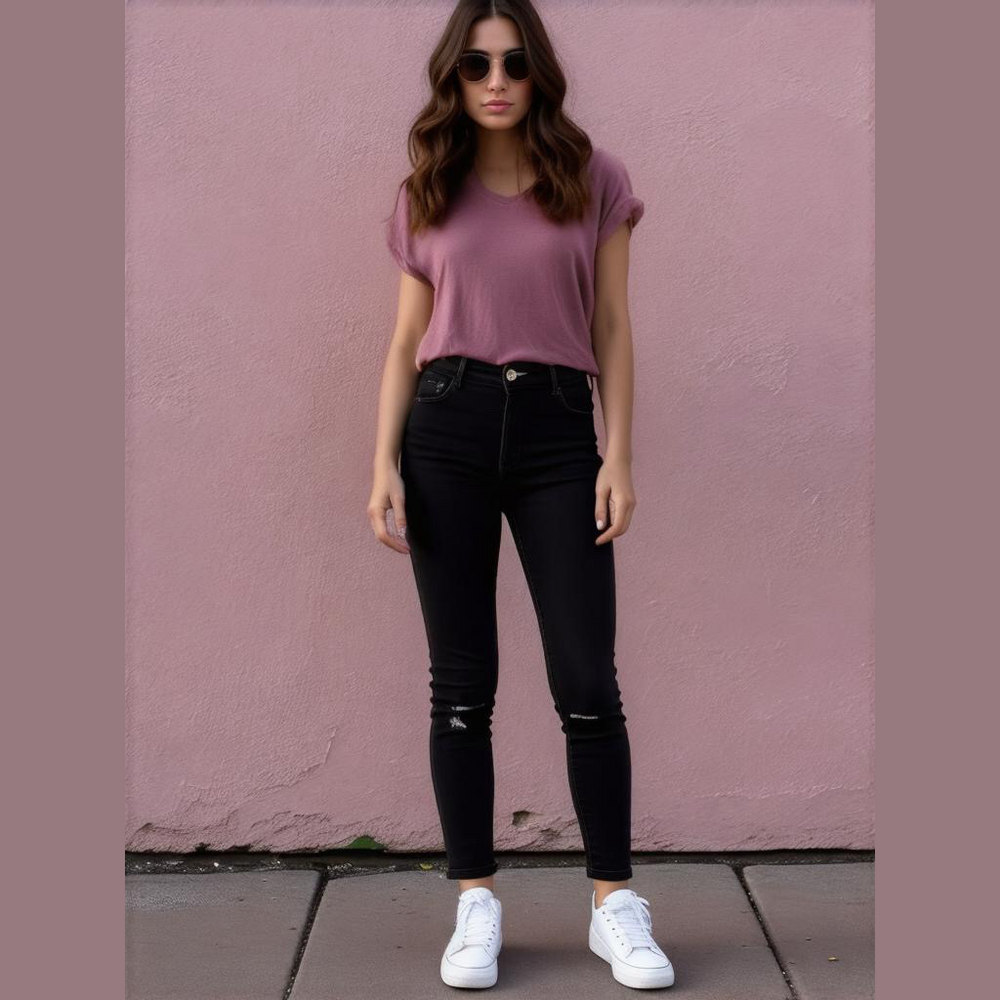 Just Be Size 3X V Neck Short Sleeve Tee